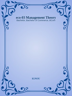 eco-03 Management Theory